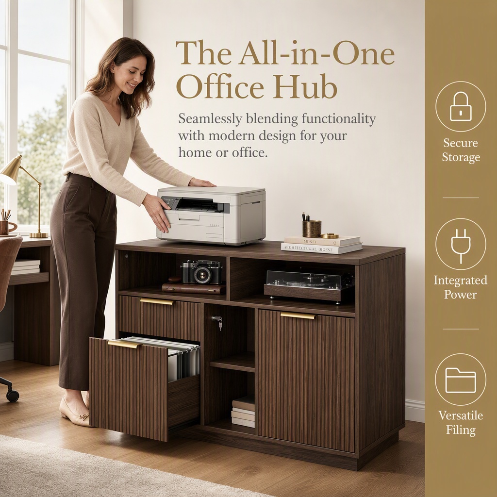 4 Drawer File Cabinet, Fluted  - Commercial Printer ulasan dan harga