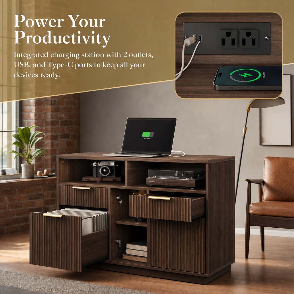 4 Drawer File Cabinet, Fluted  - Commercial Printer ulasan dan harga