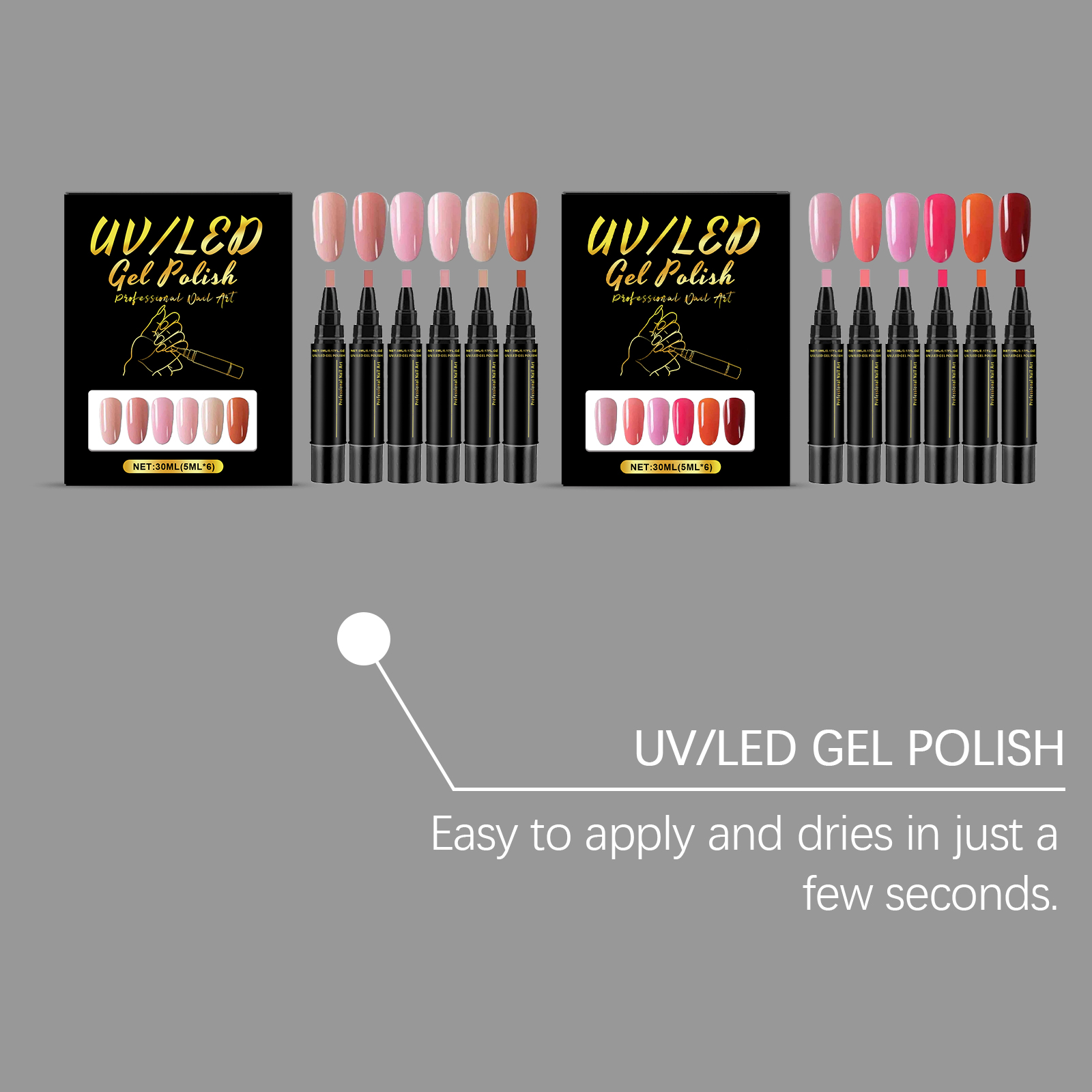 6 Colors Gel Nail Pen Set DIY  - Exposure Unit Uv ulasan dan harga