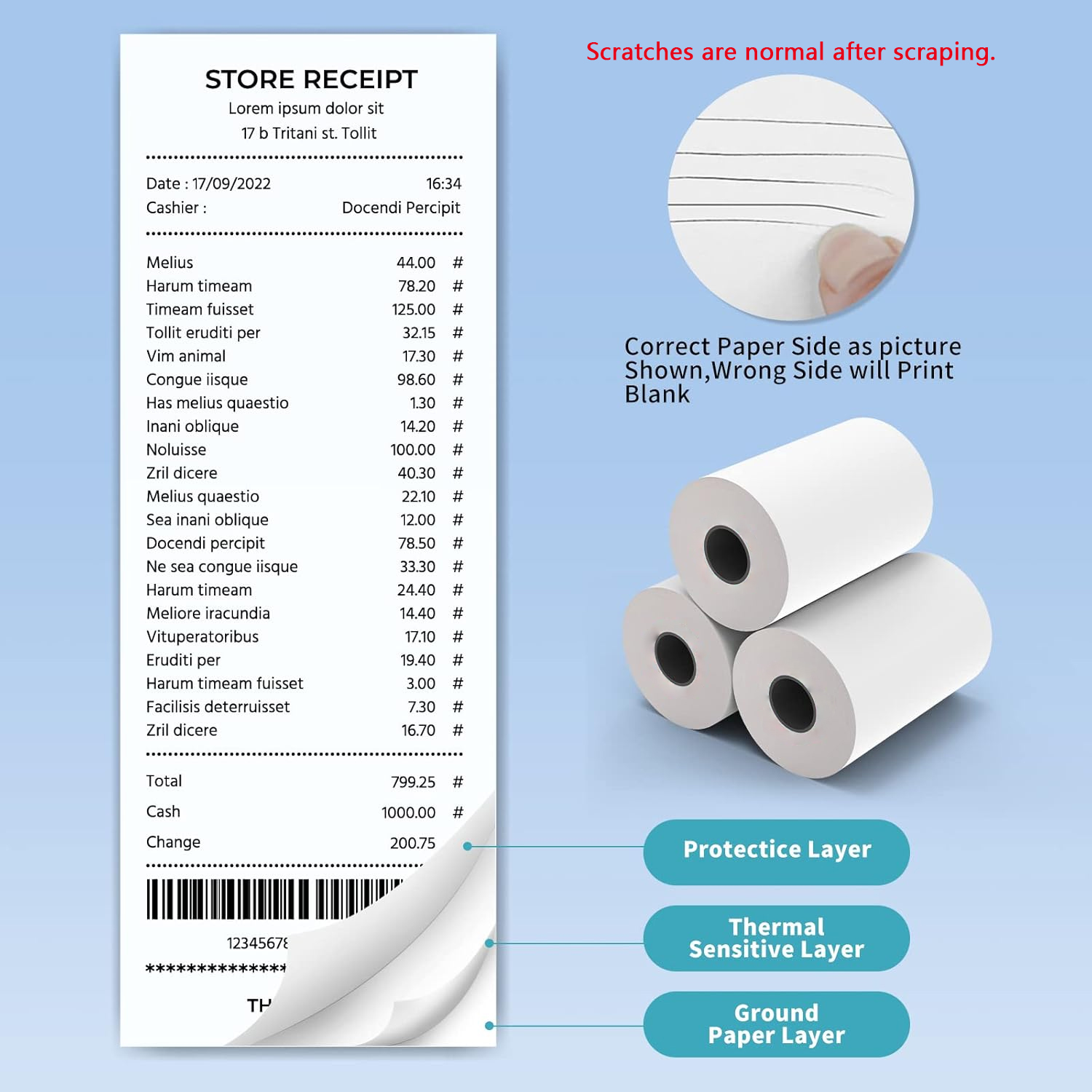 80MM Thermal Receipt Paper 3/6 - Commercial Printer ulasan dan harga