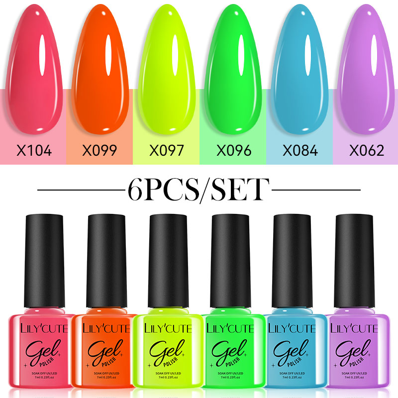 LILYCUTE 6PCS Gel Nail Polish  - Exposure Unit Uv ulasan dan harga