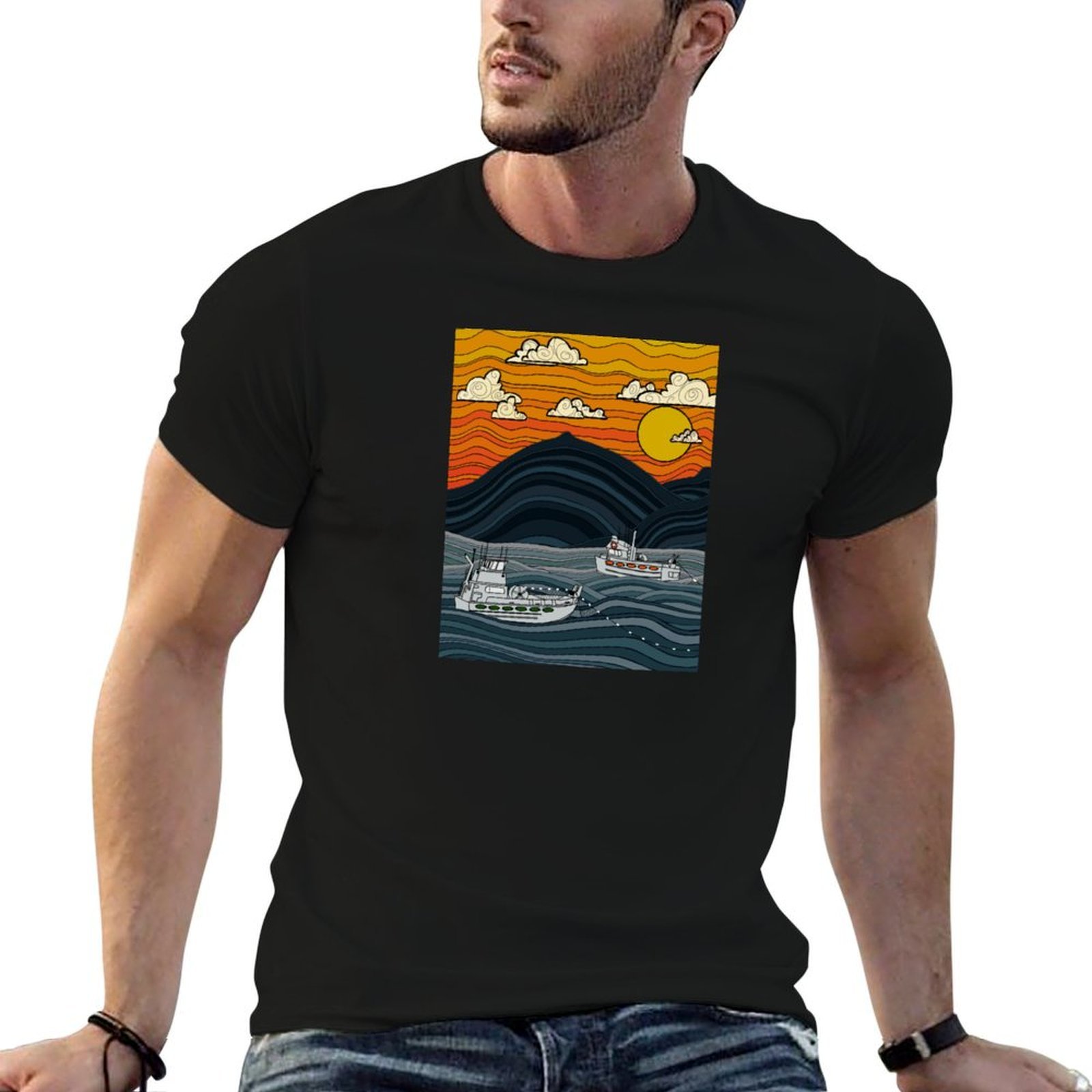 Commercial Fishing T-Shirt Wor - Commercial Shirt Printing ulasan dan harga